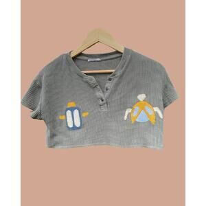 Small Upcycled Zara Insect Crop Top